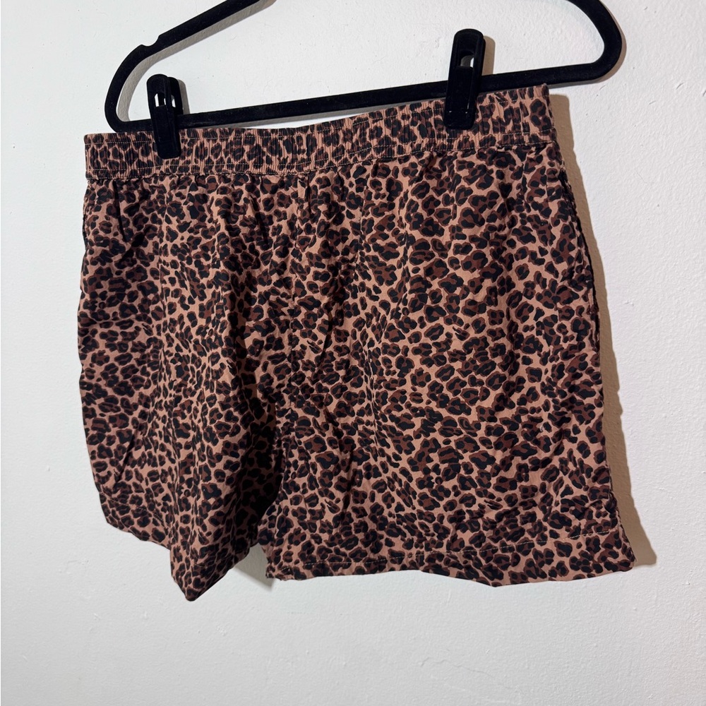 Anthropologie Brown Leopard Print Boxer Shorts - Picture 2 of 3